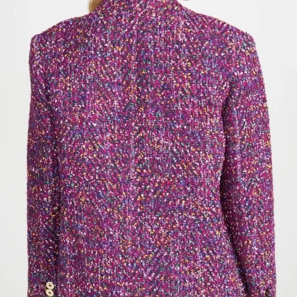 VERONICA BEARD Crispin Coat, Purple Multi Metallic Boucle Fabric, Size 8 - Picture 9 of 9